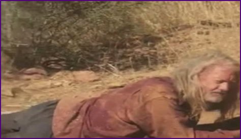 Truck driver tries rescuing a dog he finds on a dirt road but ends up saving a senior man