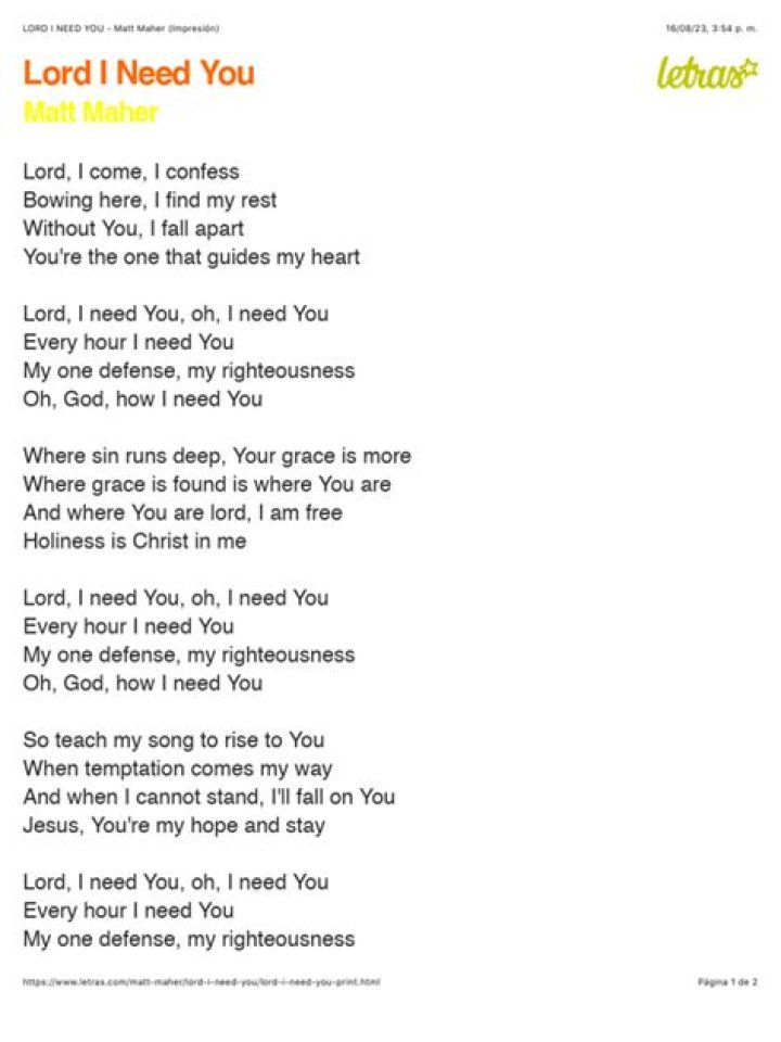 Discover "Lord, I Need You" Lyrics: A Journey Of Hope And Healing